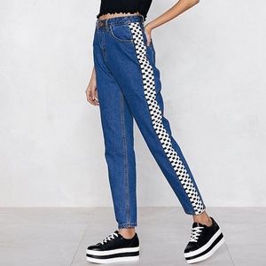 Nasty Gal checkered jeans